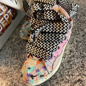 Lanvin Paris Sneaker (New, Worn once) In Box and two Lanvin dust bags